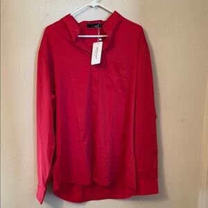 Theory Red Casual Button Down Shirt